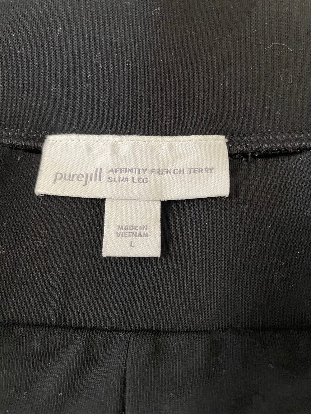 J. Jill Black Affinity French Terry Slim Leg Track Pants